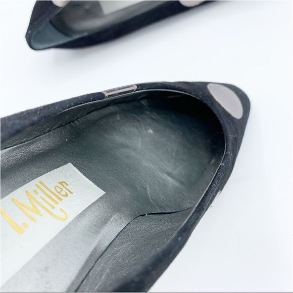 Vintage Vibe I. Miller Black Suede Low‎ Pumps w/Metallic Dots - Picture 14 of 15